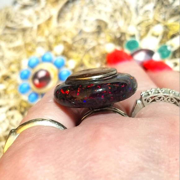 FLOATING  OPALS Ring MzMax Resin Designs Ring - Picture 3 of 8